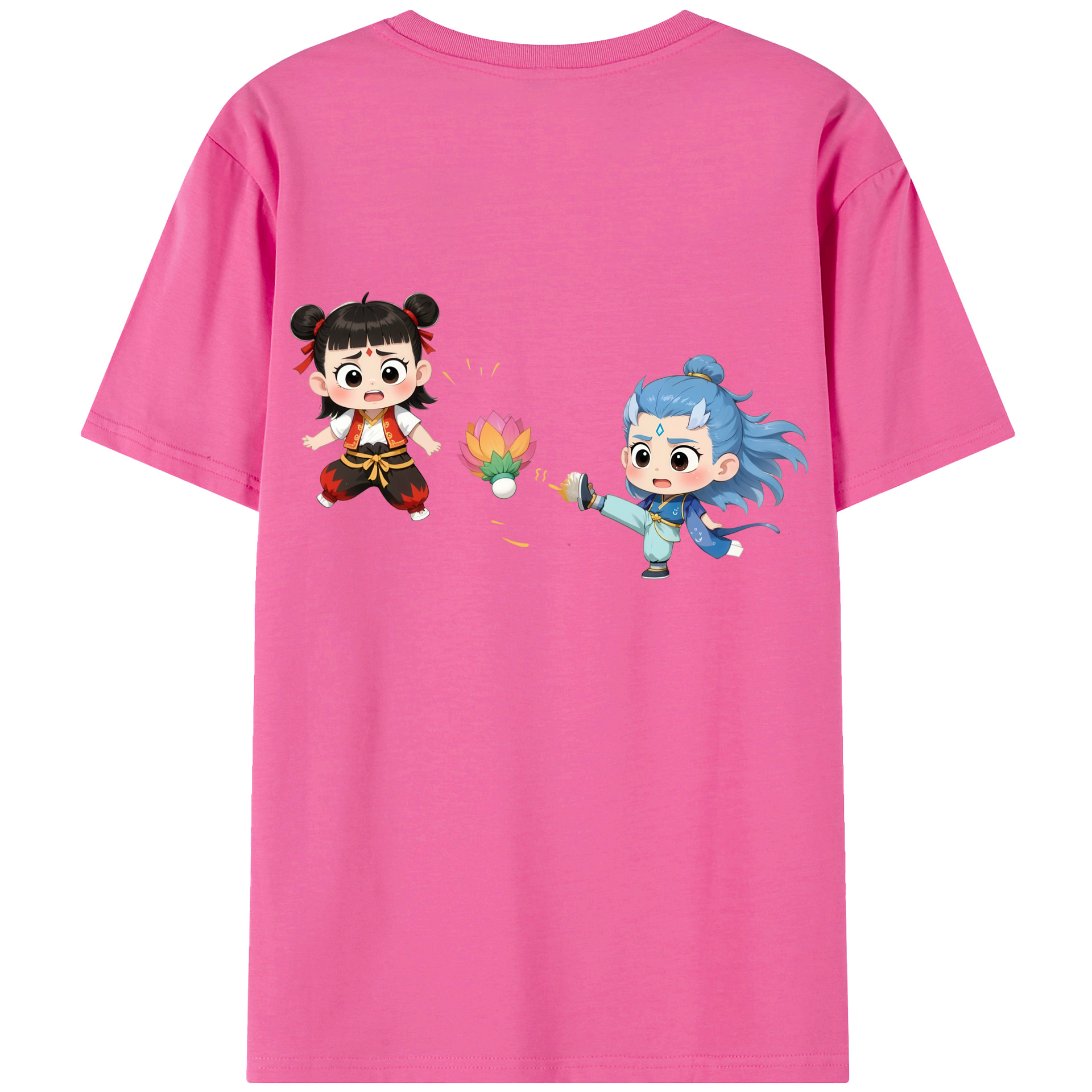 （画像用） Ne Zha 2 ナタ 魔童の大暴れ レディース半袖Tシャツ(バックプリント)